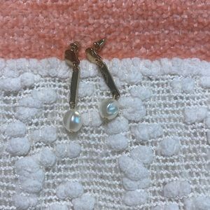 Gold with pearl earrings